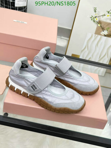 Miu Miu Women's Mary Jane Sneakers Cowhide and Lambskin Shoes - EU35-41