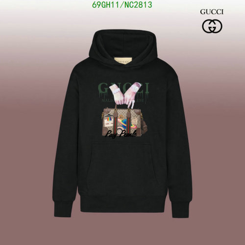 Gucci Cotton Black Hoodie with Graphic Print, Sizes XS-XL