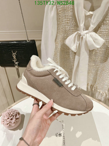 Brunello Cucinelli Women's Cowhide and Wool Low-Top Sneakers - EU35-42