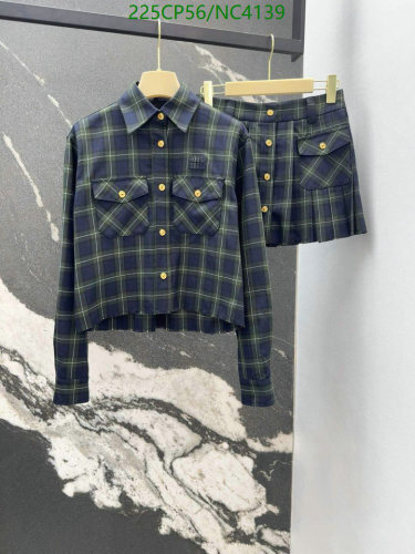 Miu Miu Plaid Skirt Suit, Classic Design, Perfect for Any Occasion