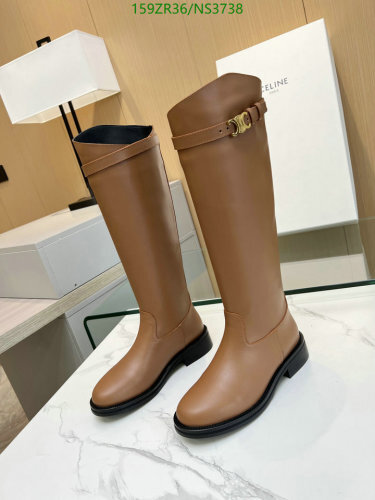 Celine Women's Knee High Boots in Brown Leather, Size EU35-41