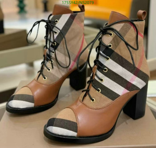 Women's Lace-Up Ankle Boots in Checkered and Leather Design| Heel Height: 9.5cm