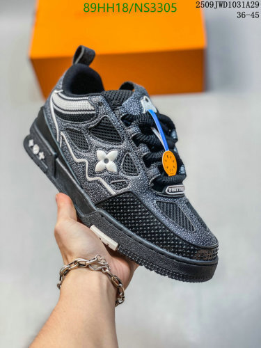 Louis Vuitton Unisex Sneakers - Stylish & Comfortable, Sizes EU36-45, Black