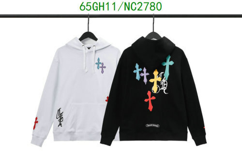 Chrome Hearts Multicolor Cross Hoodie Wool Blend Streetwear Pullover, S-XL