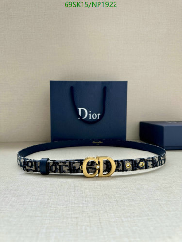 Dior Oblique Jacquard Belt with CD Buckle, 2.0cm Width, Cowhide Leather