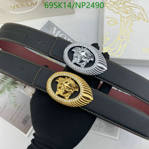 Versace Belt for Men, Leather with Medusa Buckle, Width 3.8cm - NP2490