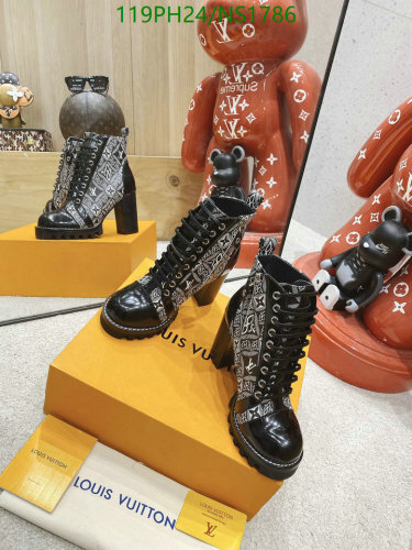 Louis Vuitton Women's Black Leather Lace-Up Heeled Boots - EU35-41