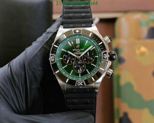 Breitling 44mm Stainless Steel Automatic Men's Watch with Green Dial