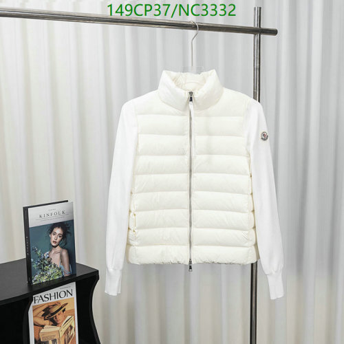 Moncler Women's White Down Padded Jacket Long Sleeve, Size S-L