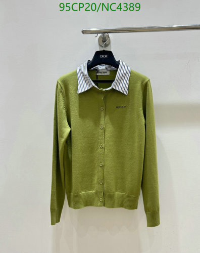 Miu Miu Women's Green Cardigan with Striped Collar - Stylish and Comfortable