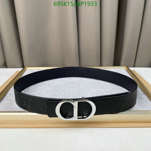 Diorr Belt with CD Buckle in Cowhide Leather, 3.8cm Width