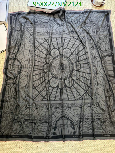 Chanel Cashmere Silk Blend Scarf - 140x140cm - Elegant Design, NM2124