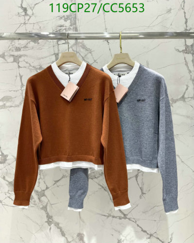 Miu Miu V-Neck Layered-Effect Knit Top, Stylish Pullover for Women