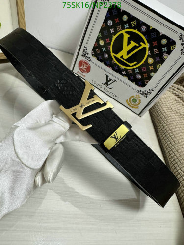 Louis Vuitton Belt for Men, Cowhide Leather with LV Logo Buckle, Width 3.8cm