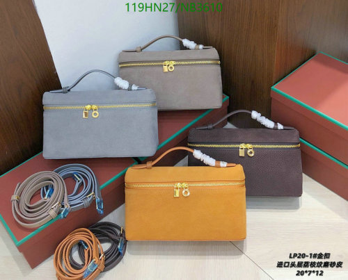 Loro Piana Leather Vanity Case, Top Handle Crossbody Bag, 20*12*7cm