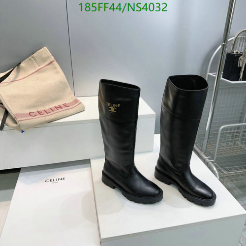 Celine Women's Black Leather Knee-High Boots, EU 35-40