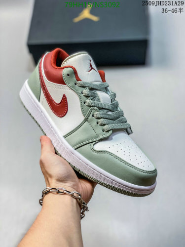 Air Jordan 1 Low White Orewood Brown Women's Shoes Sneakers NS3092