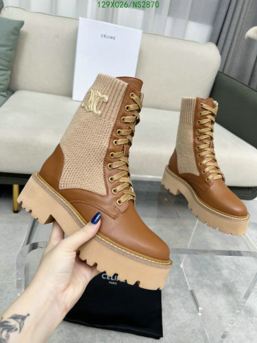 Celine Women's Boots in Cowhide and Lambskin Leather, Lace-Up, EU35-42