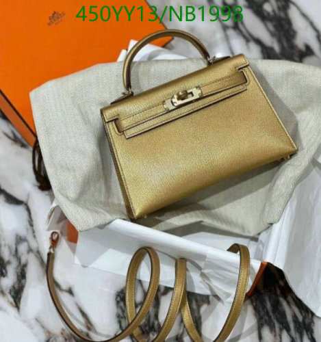 Elegant Gold Hermess Kelly Bag, 19cm - The Epitome of Luxury and Style