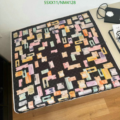 Elegant Chanel Silk Scarf With Ticket Design - 90x90cm Square Scarf