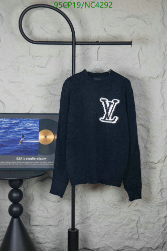 Louis Vuitton Wool Blend Sweater with Intarsia LV Logo - Cozy & Stylish
