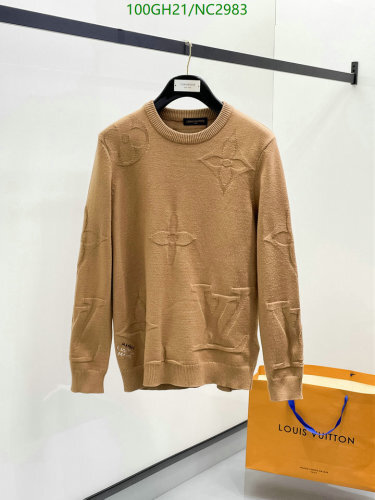 Louis Vuitton Wool Sweater with Embossed Monogram Pattern - M to 3XL
