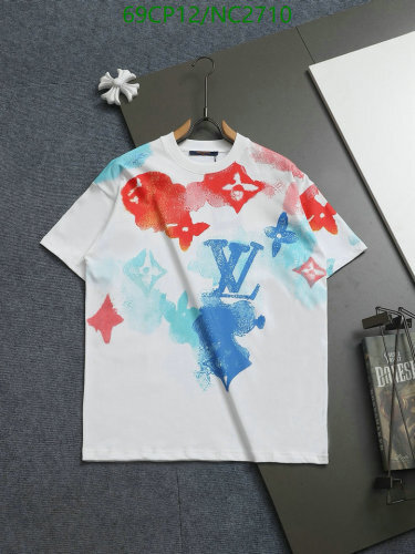 Louis Vuitton Men's Printed Cotton T-Shirt, Casual Short Sleeve Tee