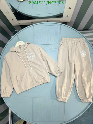 Fendi Kids Beige Cotton Blend Tracksuit Set with Logo - Sizes 110-160