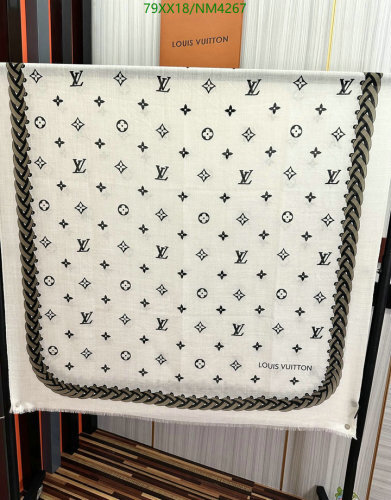 Louis Vuitton White Cashmere Scarf with Braided Trim - NM4267