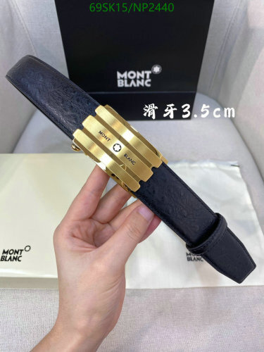 Montblanc Reversible Leather Belt with Gold-Tone Buckle, 3.5cm Width 2 Montblanc Reversible Leather Belt with Gold-Tone Buckle, 3.5cm Width