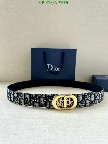 Dior Belt with Gold Buckle, Cowhide Leather, 3.5cm Width, Sizes 95-120cm