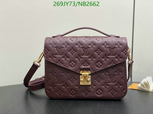 Louis Vuitton Purple Leather Satchel, 25 x 19 x 7cm, Model 41487