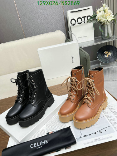 Celine Women's Lace-Up Ankle Boots - Cowhide & Lambskin Leather - EU35-42