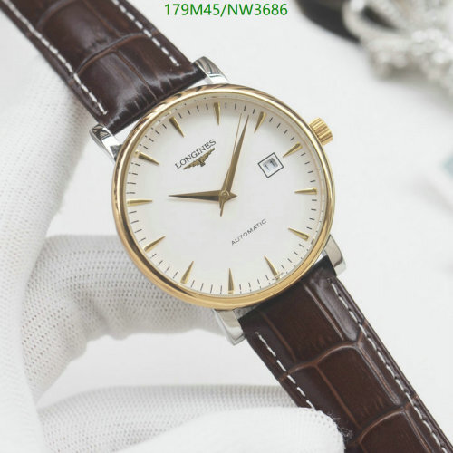 Longines Men's Watch, 40mm Stainless Steel Case, Automatic Movement, Brown Leather Strap