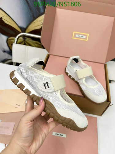 Miu Miu Women's Lace Mary Jane Shoes Cowhide & Lambskin, Size EU35-41