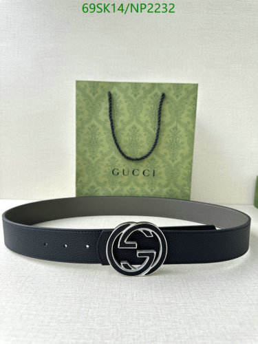 Gucci Reversible Leather Belt With Interlocking G Buckle - 4.0cm Width
