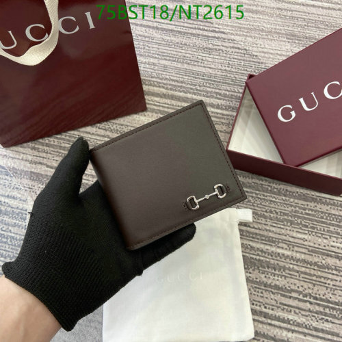 Gucci Genuine Leather Bifold Wallet with Horsebit Detail - Model 846950