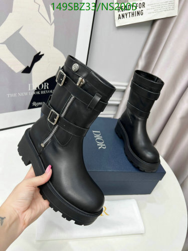 Dior Women's Black Cowhide Leather Ankle Boots with Buckle and Zipper Detail 7 Dior Black Cowhide Platform Boots for Women, Buckle and Zipper Detail