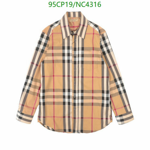 Burberry Classic Check Cotton Poplin Shirt, Long Sleeve, Beige, Sizes XS-L