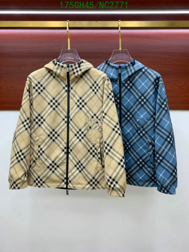 Burberry Plaid Zip-Up Hooded Jacket, Lightweight Outerwear, Sizes M-3XL