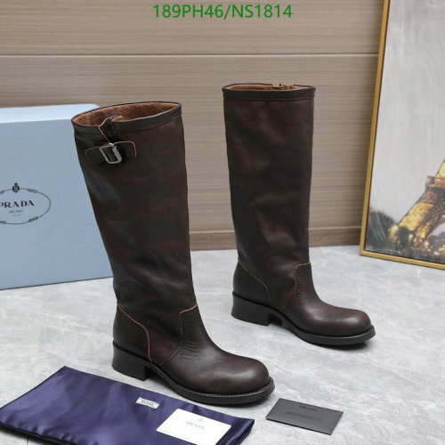 Prada Women's Brown Leather Knee High Boots, EU Size 35-41