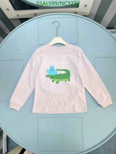 Gucci Kids' Pink Cotton Long-Sleeve T-Shirt with Crocodile Graphic