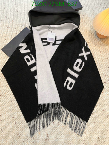 Alexander Wang Wool Scarf with Hood, Black & White, 200x50cm - Stylish & Warm
