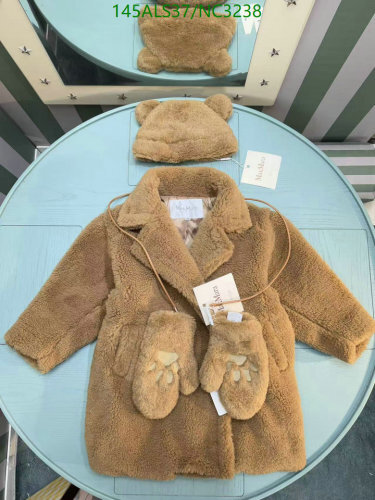 Max Mara Kids Brown Faux Fur Coat Hat and Gloves Set Size 100-160
