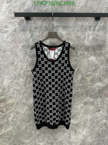 Gucci All-Over GG Motif Tank Top, Sleeveless Knit Top, Black and White