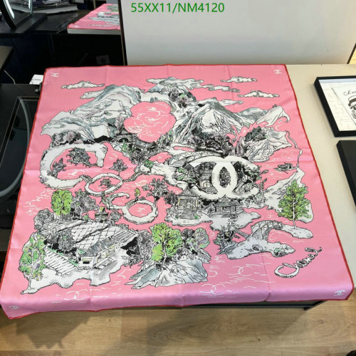 Elegant Chanel Silk Scarf - 90x90cm, Luxurious Design, Perfect Gift Idea