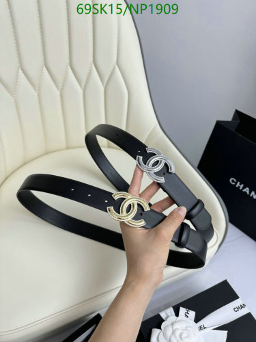Chanel Belts Cowhide Leather Belts for Women with Double C Buckle