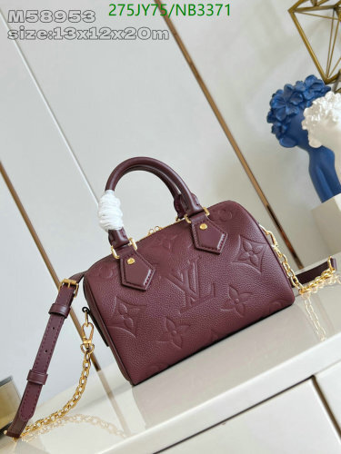 Louis Vuitton Speedy Bandouliere 20 in Burgundy Empreinte Leather