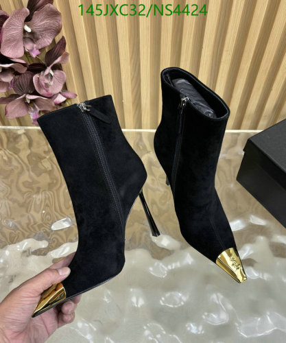 Elegant Black Suede Ankle Boots with Gold Accent, High Heel - EU35-41