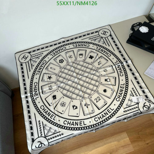 Chanel Silk Scarf with Playing Card Design, 90x90cm - Elegant Accessory